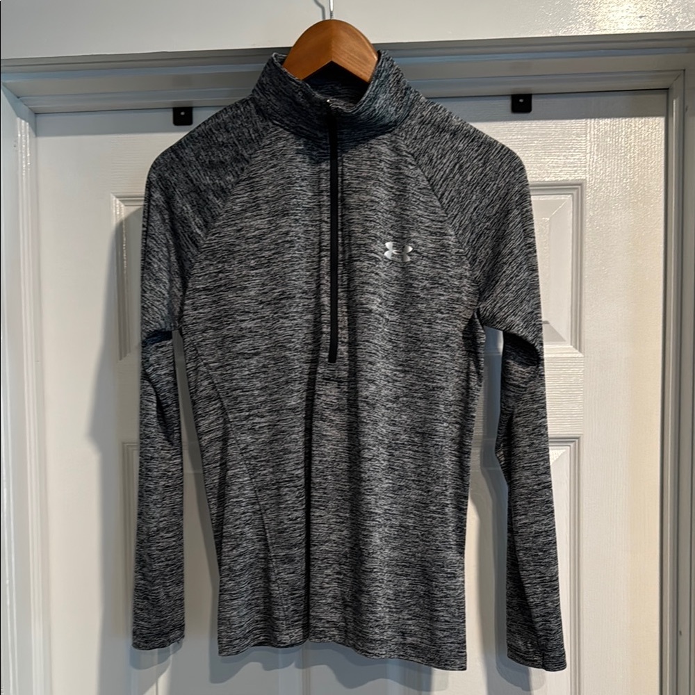 Under Armour Black Heather Quarter Zip Pullover Size L